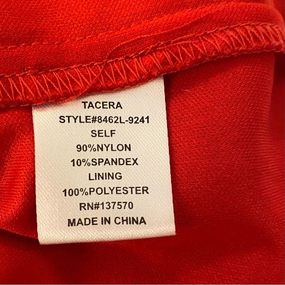 Tacera Elegant Red Lace Halter Women's Blouse Sz XL Sleeveless spaghetti strap - Picture 5 of 10